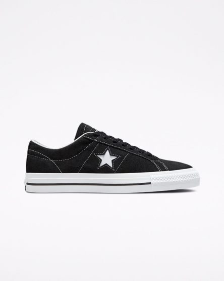 Women's Converse CONS One Star Pro Suede Skate Shoes Black / White | AU E5908L